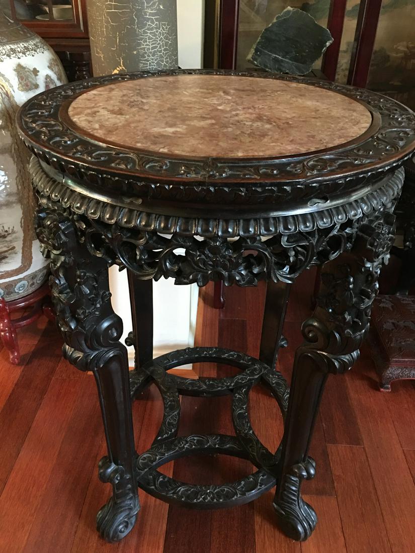 OLD Large Chinese hardwood stand table, 19th century (1 of 10)