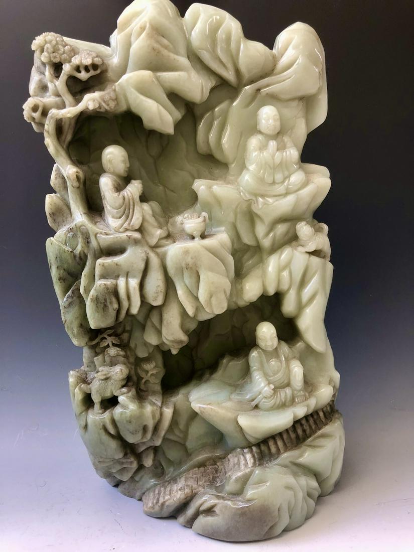 A LARGE CHINESE ANTIQUE JADE MOUNTAIN (1 of 9)