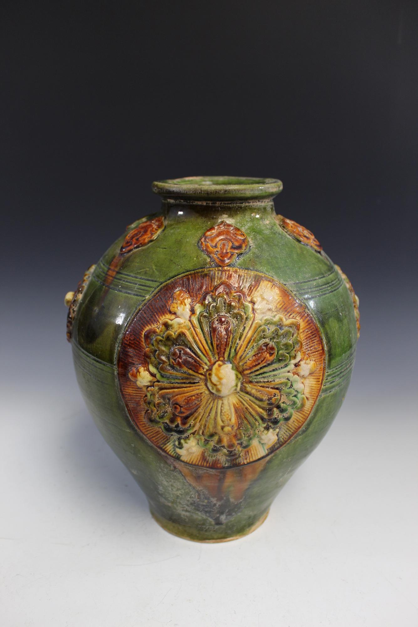 Antique Chinese Sancai Jar, Possibly Tang Dynasty. (1 of 5)