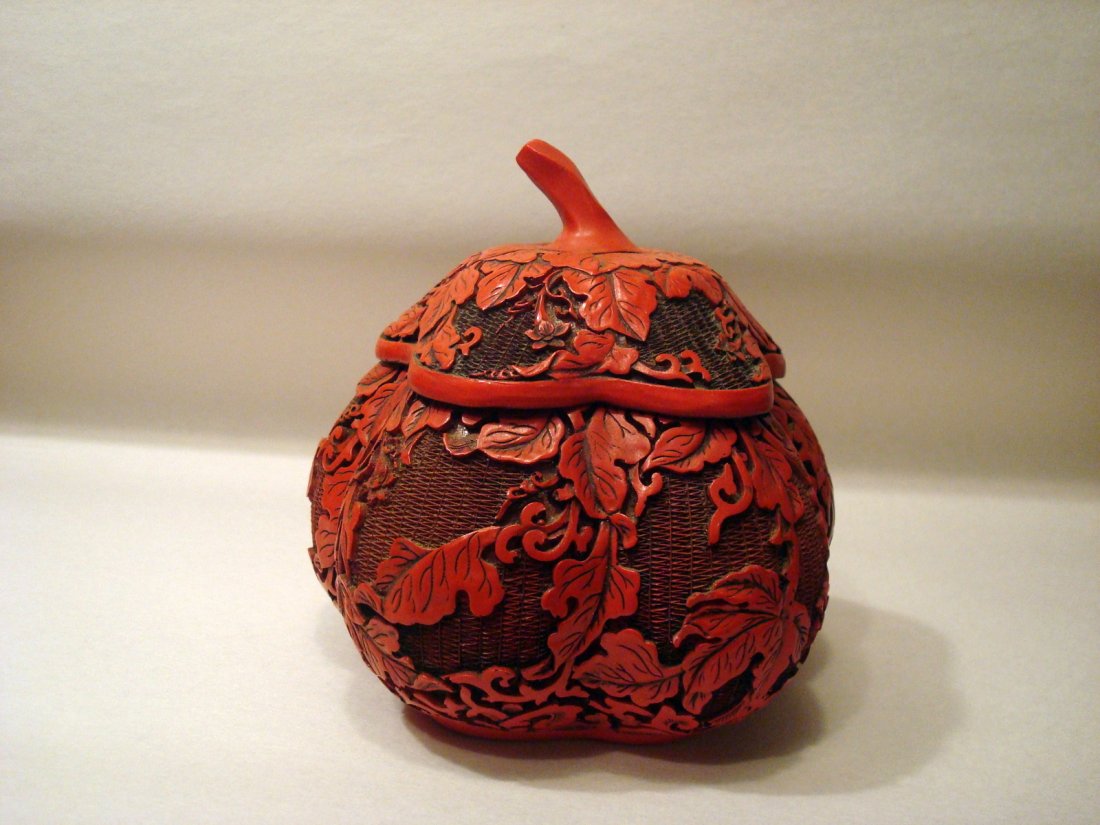 Old Chinese Cinnabar Box, 5" x 5". Republic: Old Chinese Cinnabar Box, 5" x 5". Republic
