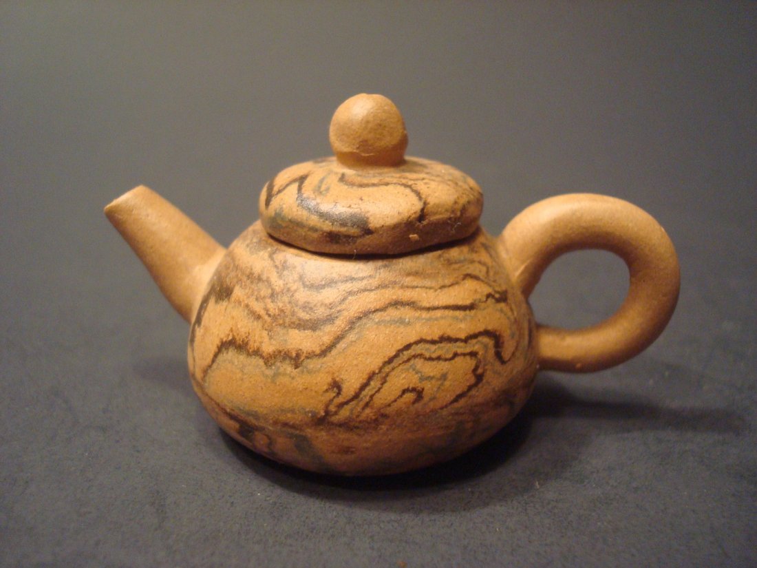 Old Small Yixing Teapot, 1 3/4" H, 2 1/2" W: Old Small Yixing Teapot, 1 3/4" H, 2 1/2" W