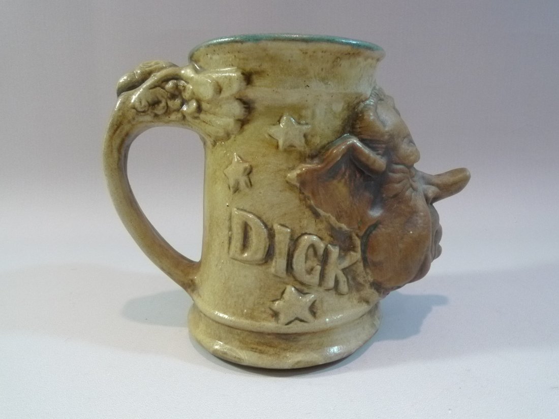1971 RUMPH RICHARD NIXON FUNNY FACE MUG CUP: 1971 RUMPH RICHARD NIXON FUNNY FACE MUG CUP 12 CM HIGH