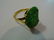 ANTIQUE CHINESE 14K GOLD NATURAL GREEN JADEITE RING - 5