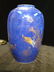 Antique Chinese Monochrome Blue Porcelain Jar with Gilt