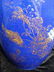Antique Chinese Monochrome Blue Porcelain Jar with Gilt - 3