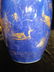 Antique Chinese Monochrome Blue Porcelain Jar with Gilt - 8