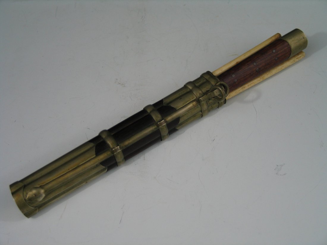 Chinese Traveling Knives Set and Ox Bone Chopsticks: Chinese Traveling Knives Set and Ox Bone Chopsticks. Early 20th Century. Knife length 25 cm.