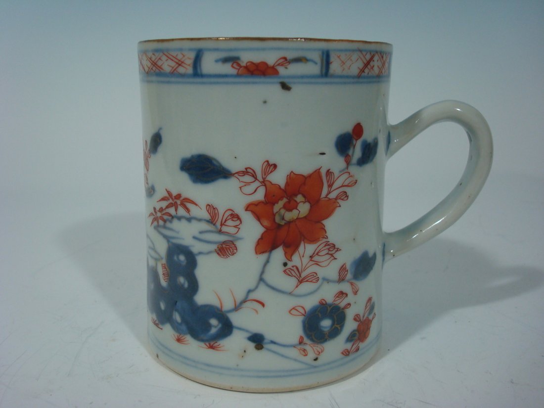 Antique Chinese Imari mug, 18th C. Kangxi period. 4": Antique Chinese Imari mug, 18th C. Kangxi period. 4" high x 3 1/4" wide