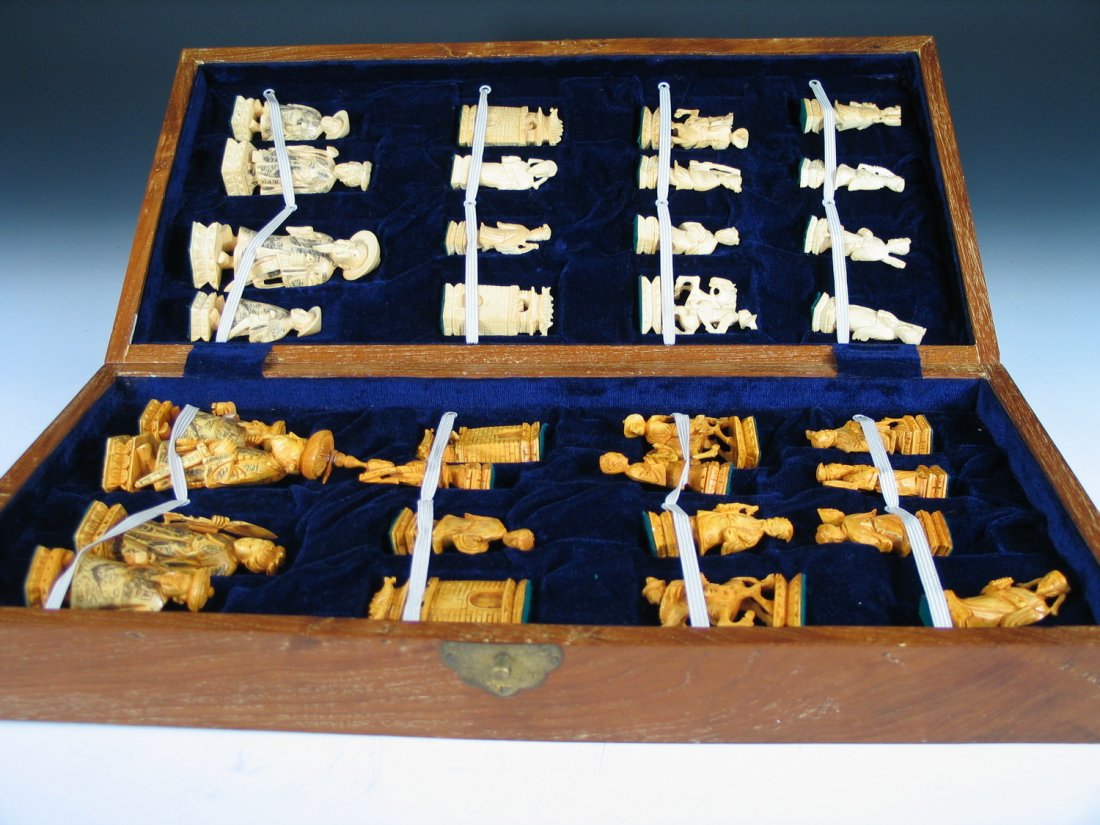 Chinese Ivory Chess Set. (1 of 6)