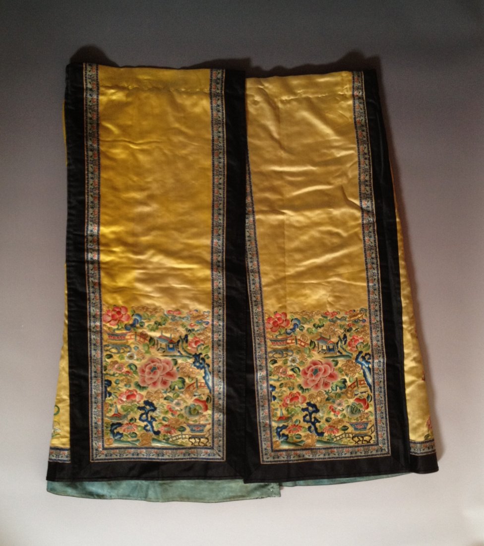 Antique Chinese Silk Skirt Pieces. (1 of 6)