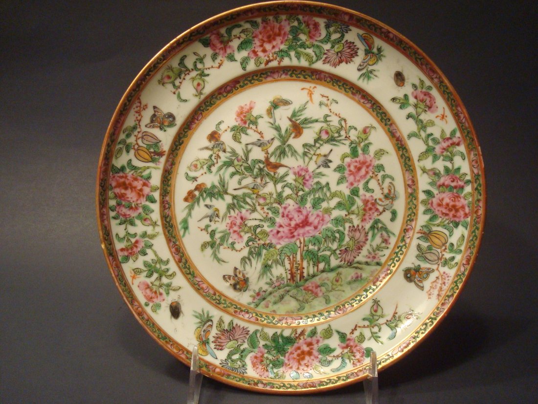 ANTIQUE Chinese Famille Rose Plate, early 19th C. 8 (1 of 7)