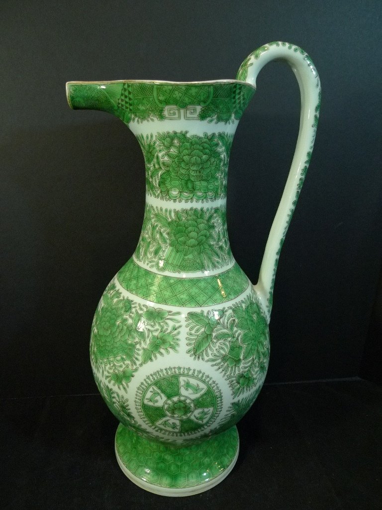 LARGE RARE ANTIQUE CHINESE GREEN FITZHUGH PORCELAIN (1 of 10)