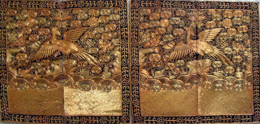 Pair of Chinese Mandarin Square Rank Badges (1 of 7)