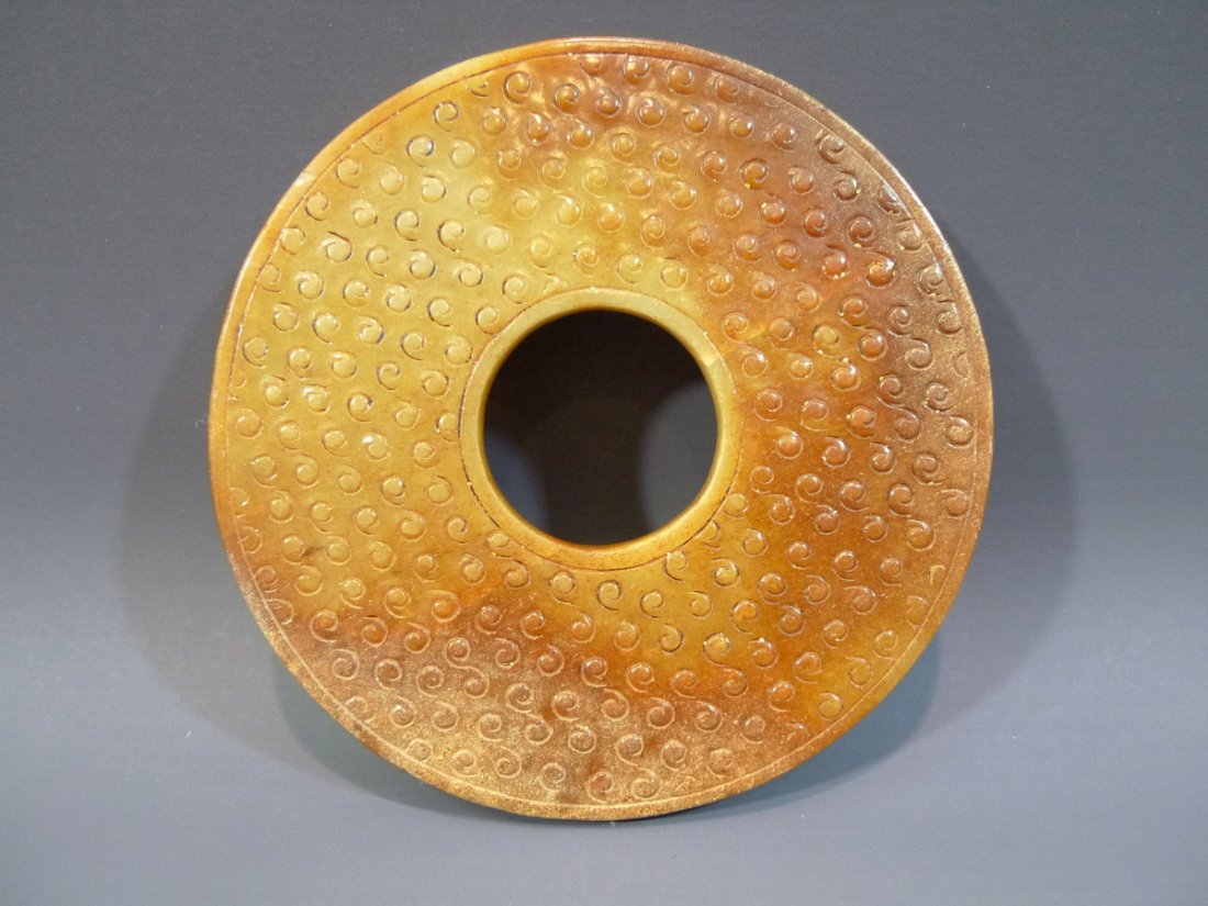 ANTIQUE CHINESE HETIAN JADE BI - SONG TO MING DYNASTY (1 of 9)