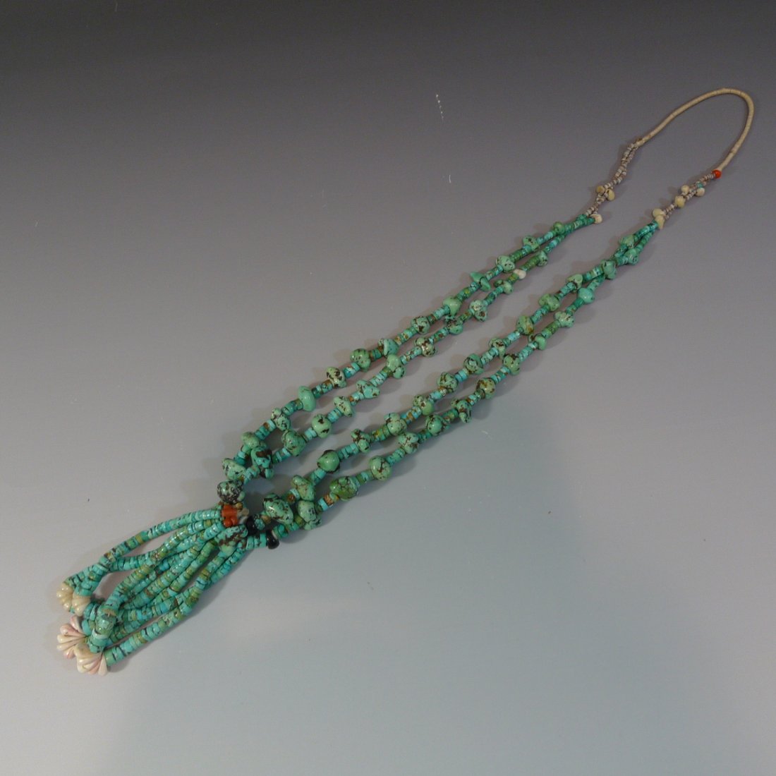 LARGE IMPRESSIVE TURQUOISE BEADS NECKLACE (1 of 10)