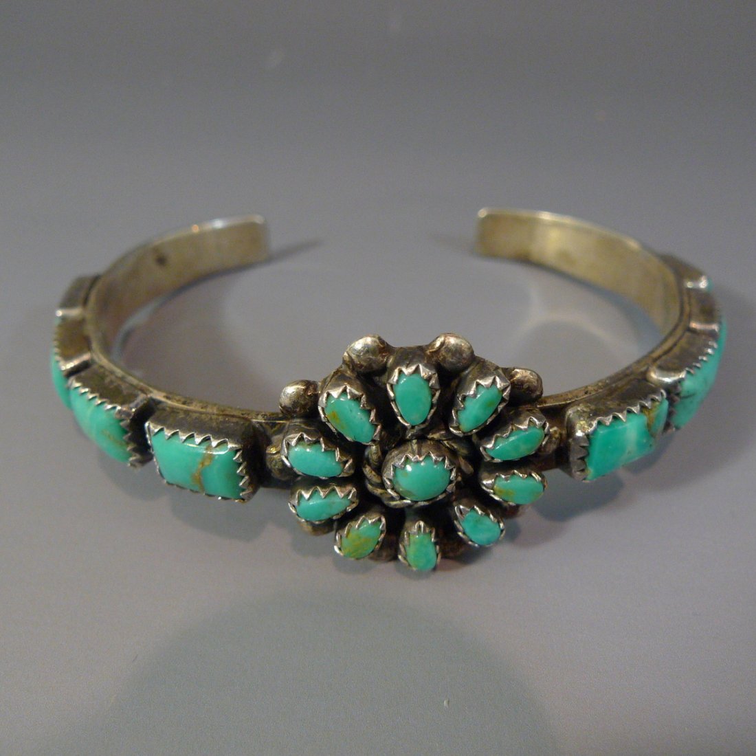 STERLING SILVER NAVAJO TURQUOISE BRACELET (1 of 7)