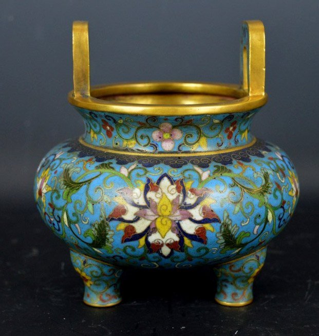ANTIQUE Chinese Cloisonne Censer, Qianlong mark. (1 of 7)