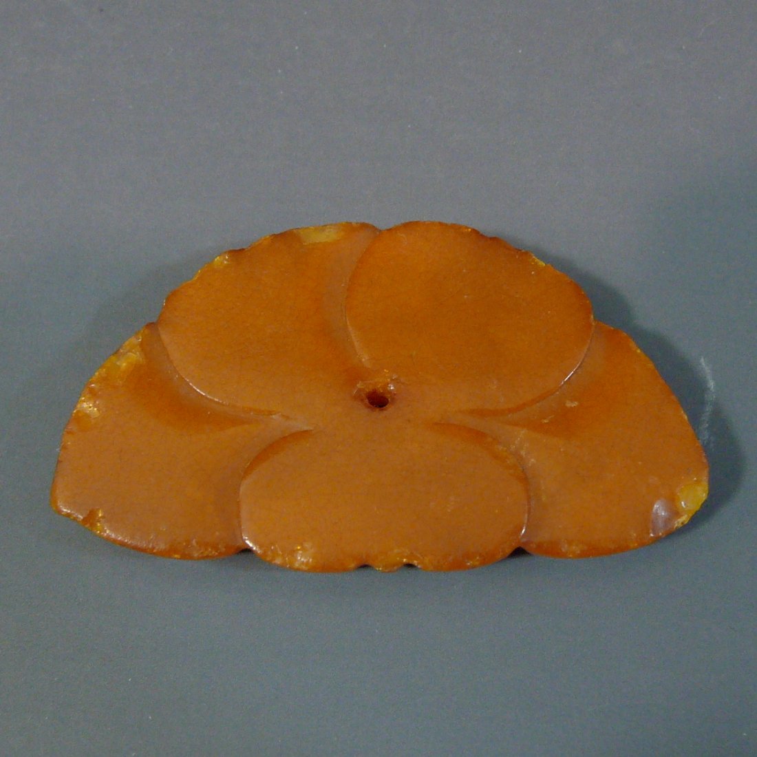 ANTIQUE CHINESE CARVED AMBER HAT DECORATION - MING (1 of 8)