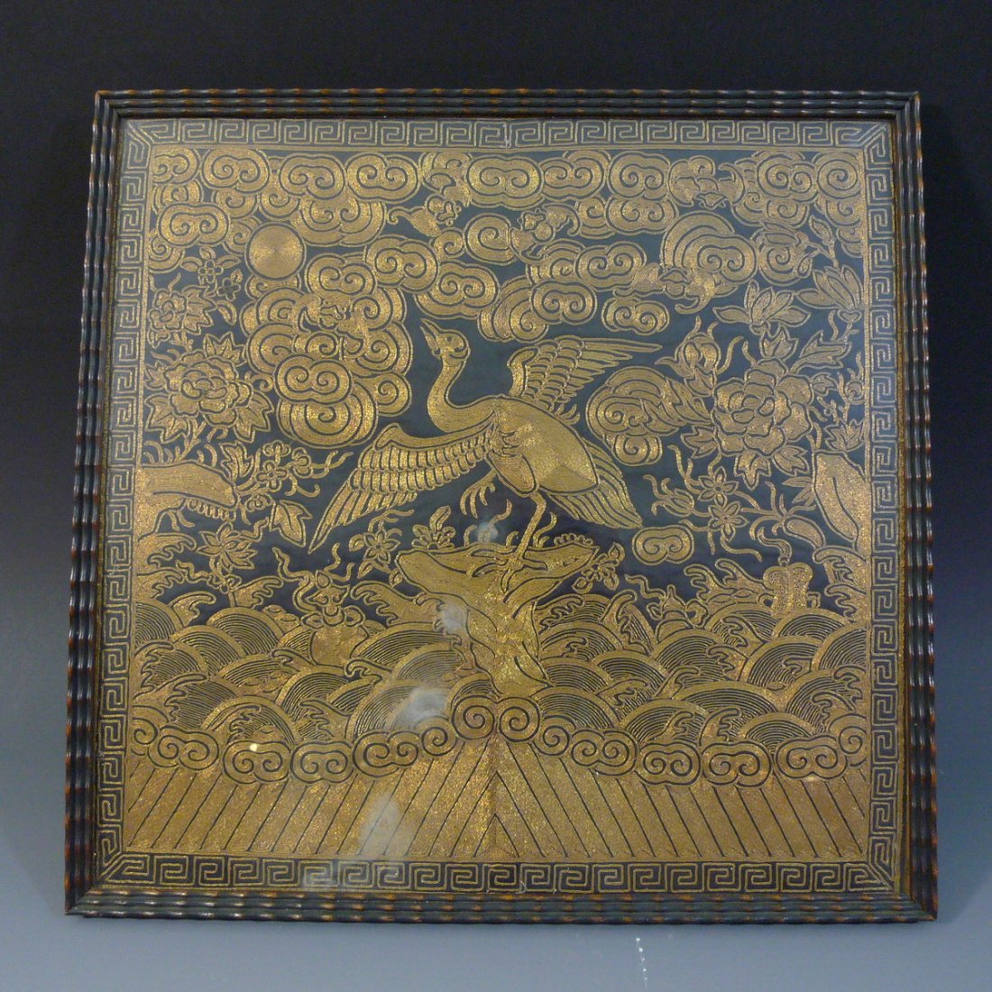 ANTIQUE CHINESE KESI SILK RANK BADGE - QING DYNASTY (1 of 9)