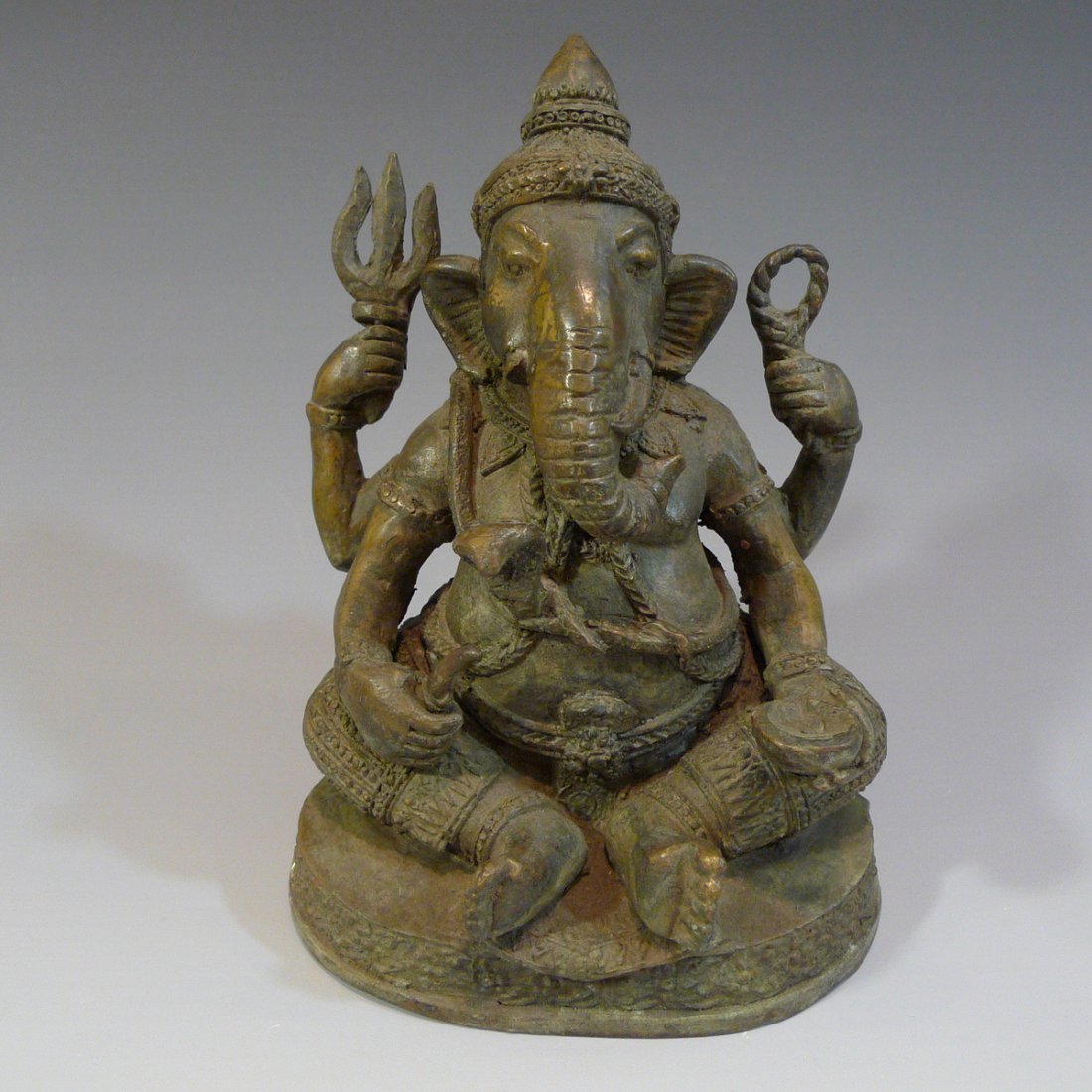 ANTIQUE INDIAN BRONZE STATUTE OF GANESH - 19TH CENTURY (1 of 9)
