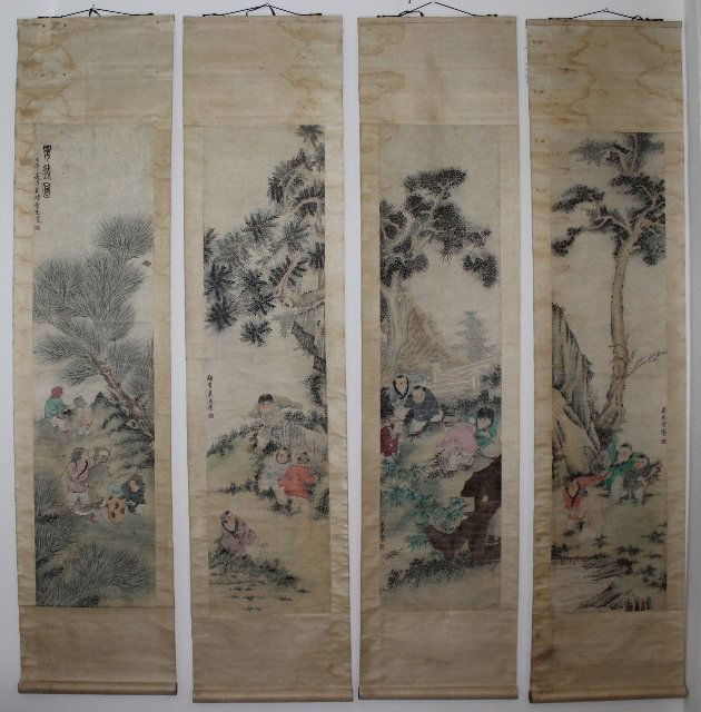 A CHINESE WATERCOLOR PAINTING SCROLL - SIGNED (1 of 9)