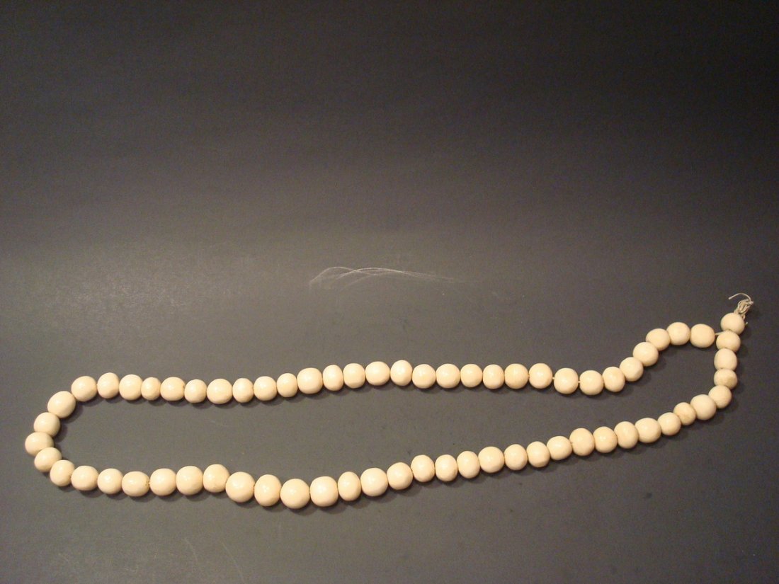 ANTIQUE Chinese long Ivory Necklace, 19th C. 38" long, (1 of 4)