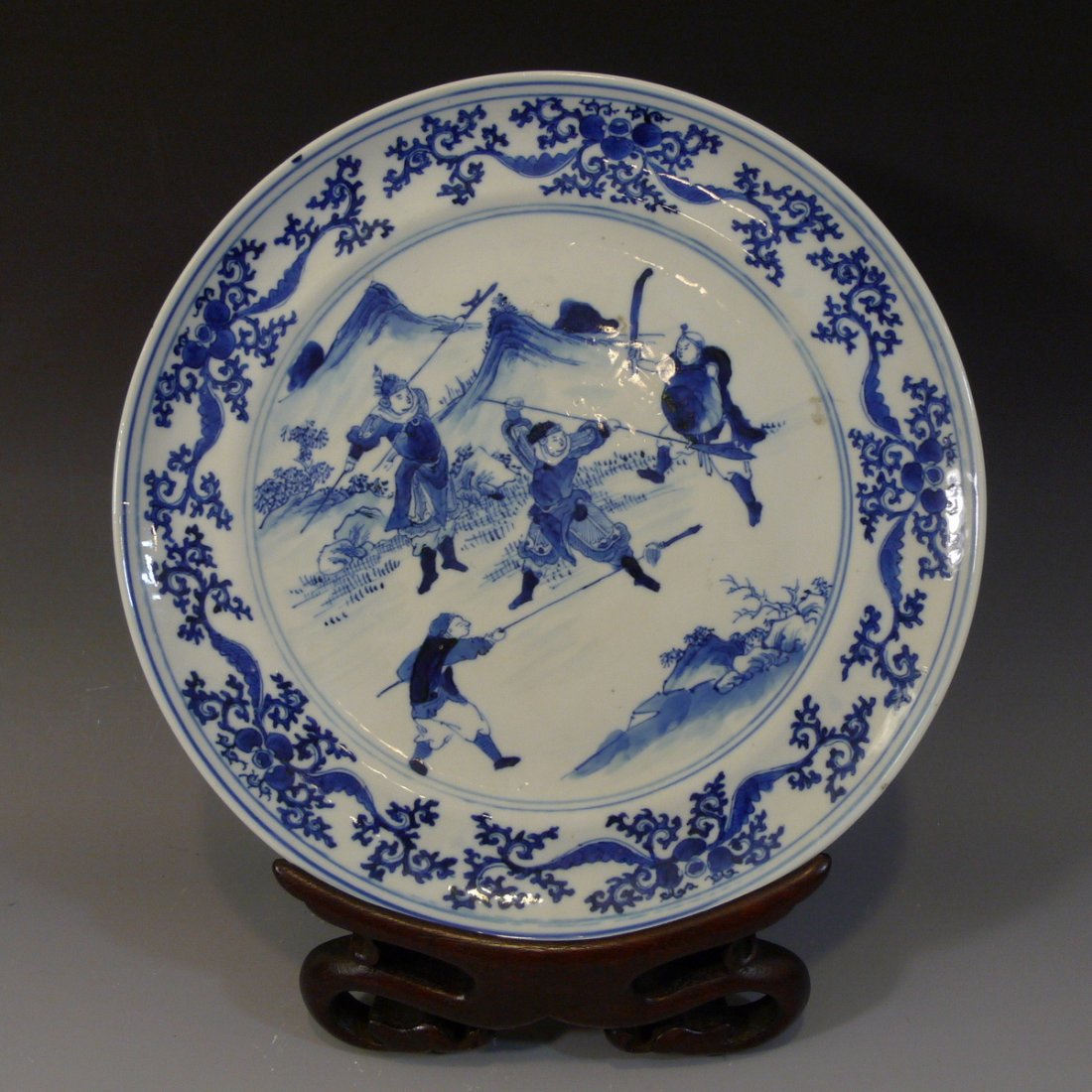 ANTIQUE CHINESE BLUE WHITE PORCELAIN PLATE - 19TH (1 of 6)