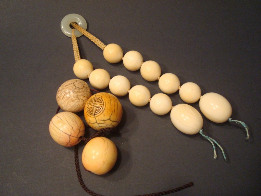 ANTIQUE Chinese Large Beans and Necklaces. (1 of 6)