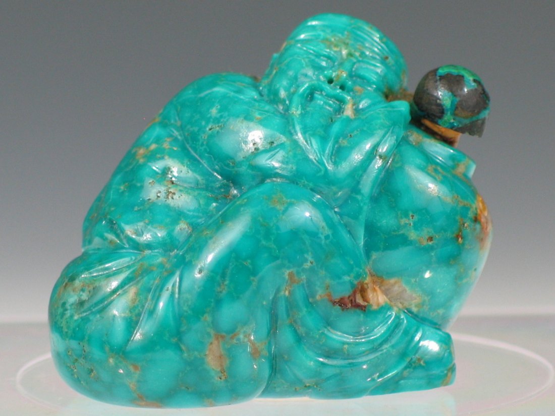 Chinese Carved Turquoise Snuff Bottle, Qing Dynasty. (1 of 3)