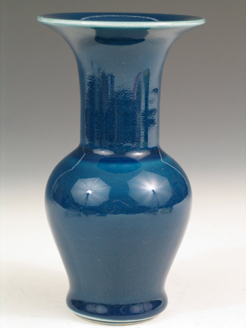 Chinese Powder Blue Vase with Ming Mark, 19th Century. (1 of 3)
