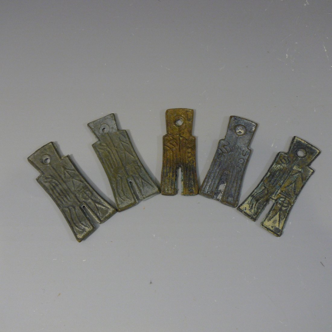 5 PIECES ANTIQUE CHINESE BRONZE COIN WARRING STATE (1 of 9)