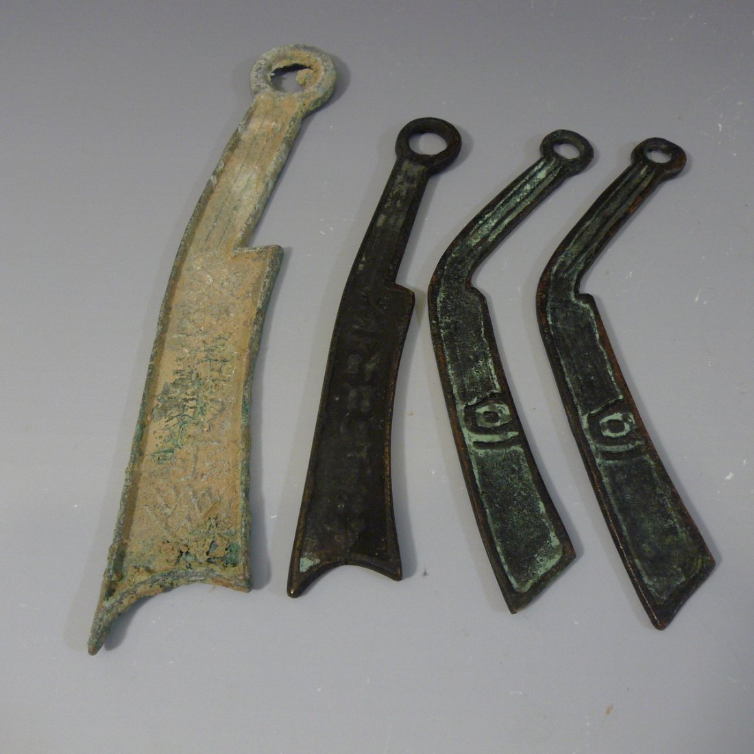 4 PIECES ANTIQUE CHINESE BRONZE COIN WARRING STATE (1 of 9)