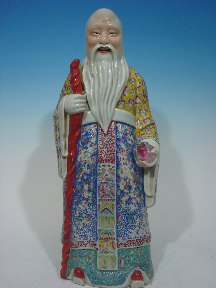 ANTIQUE Chinese Famille Rose Large Fuxing. 22 1/2" (1 of 10)