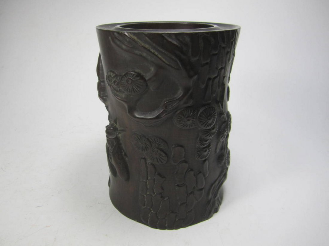 CARVED ZITAN BRUSH POT (1 of 7)