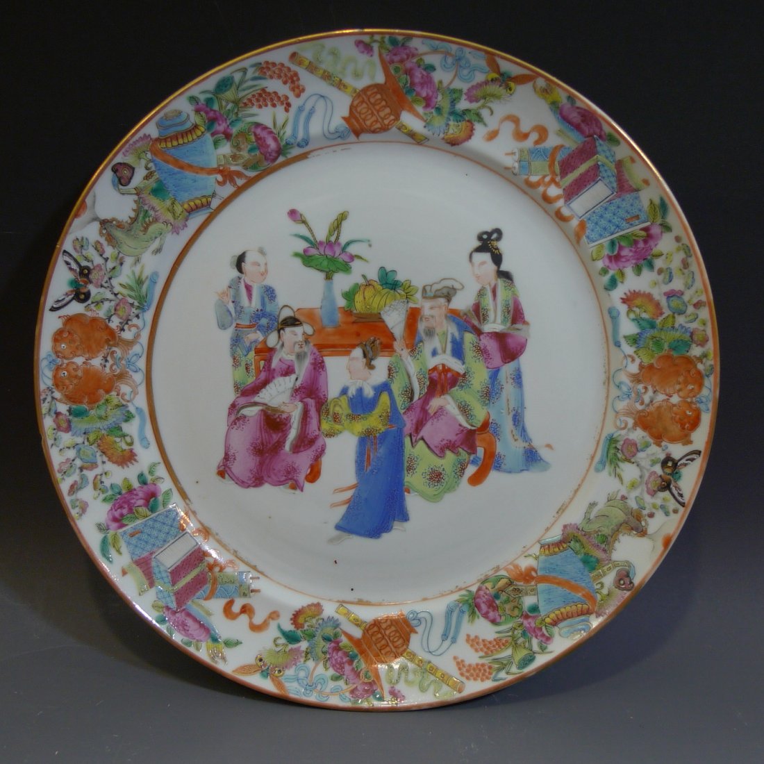 ANTIQUE CHINESE FAMILLE ROSE PORCELAIN PLATE - 19TH (1 of 7)