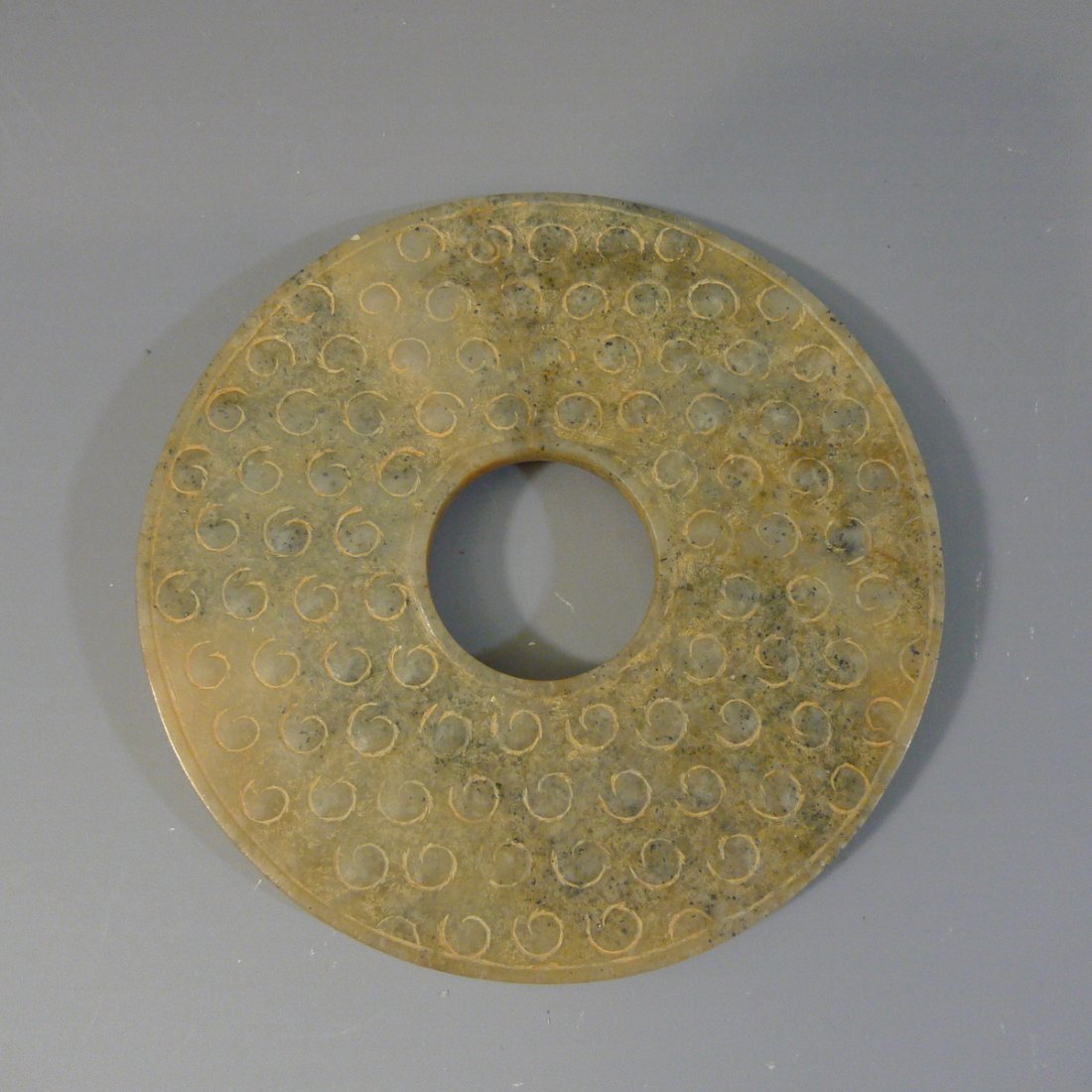 ANTIQUE CHINESE CARVED JADE BI - HAN DYNASTY (1 of 8)
