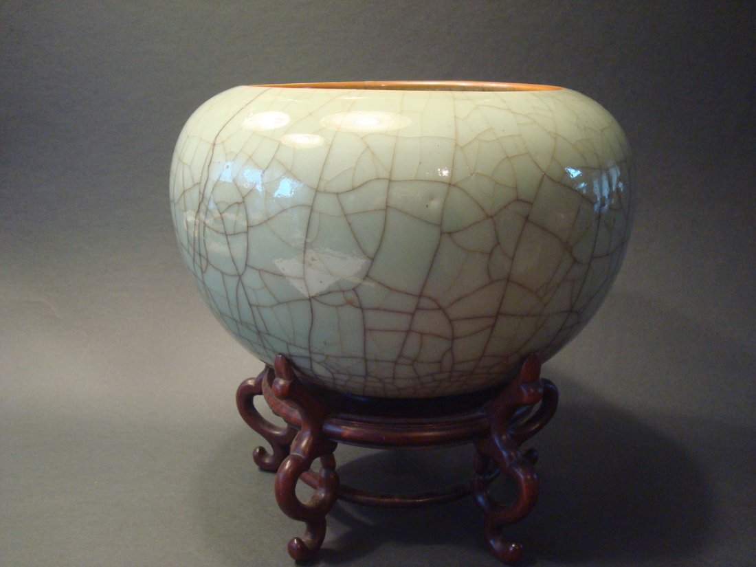 ANTIQUE Chinese GUAN Type Large Censer, 10 1/4" dia. X (1 of 9)