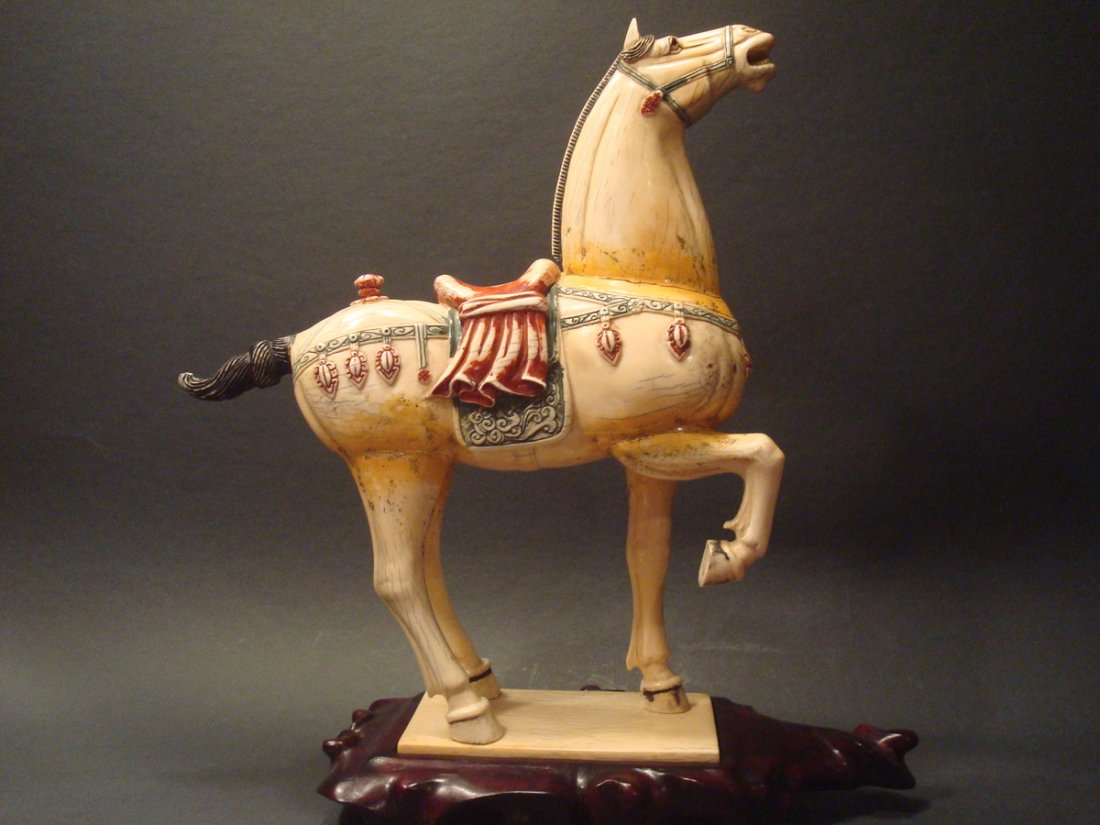 ANTIQUE Large Chinese Horse figure, 19th C. 14" high  x (1 of 10)
