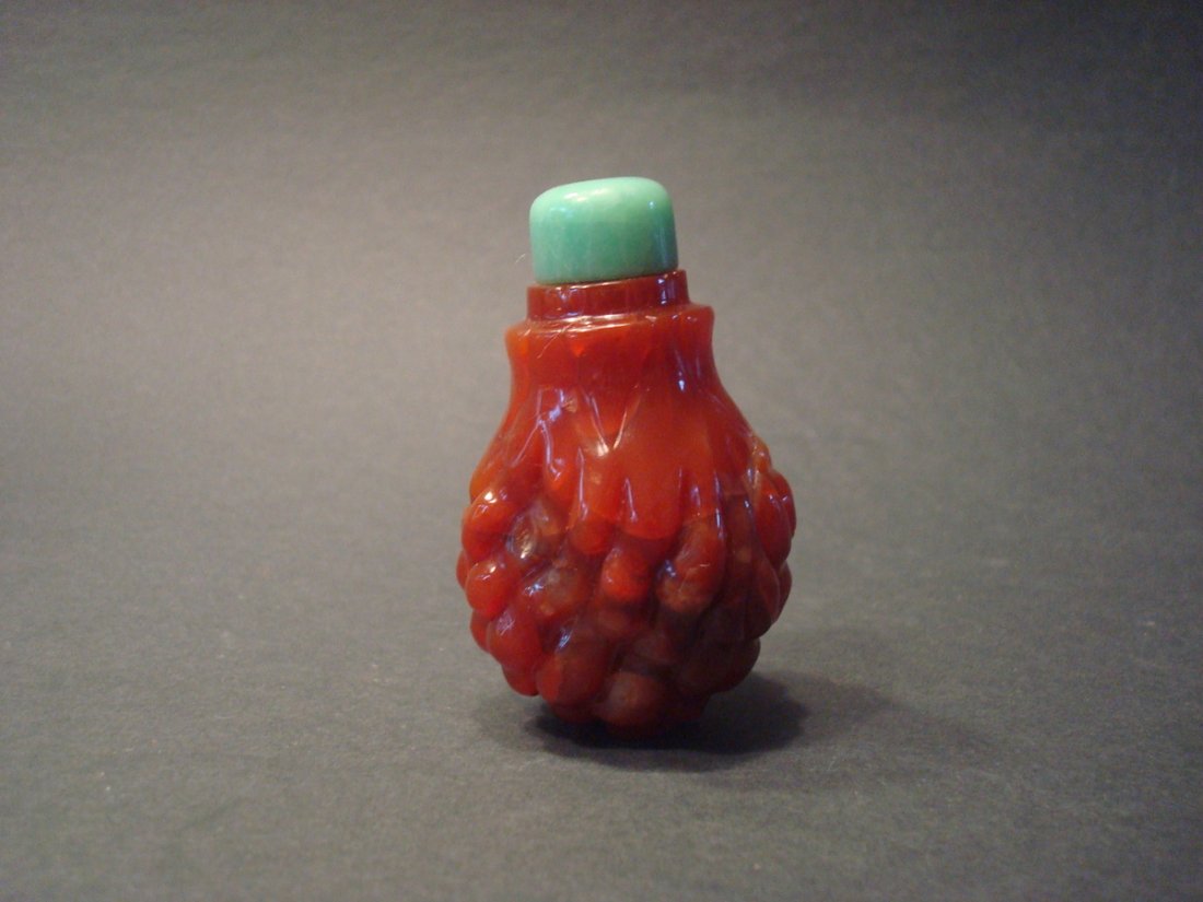 ANTIQUE Agate Snuff Bottle, 19th C. 2 1/2" high (1 of 5)