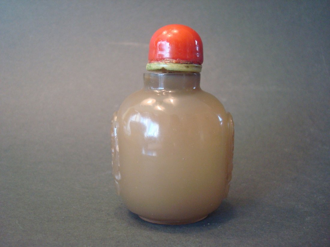 ANTIQUE Chinese Glass snuff bottle, 19th C. 3" high (1 of 5)