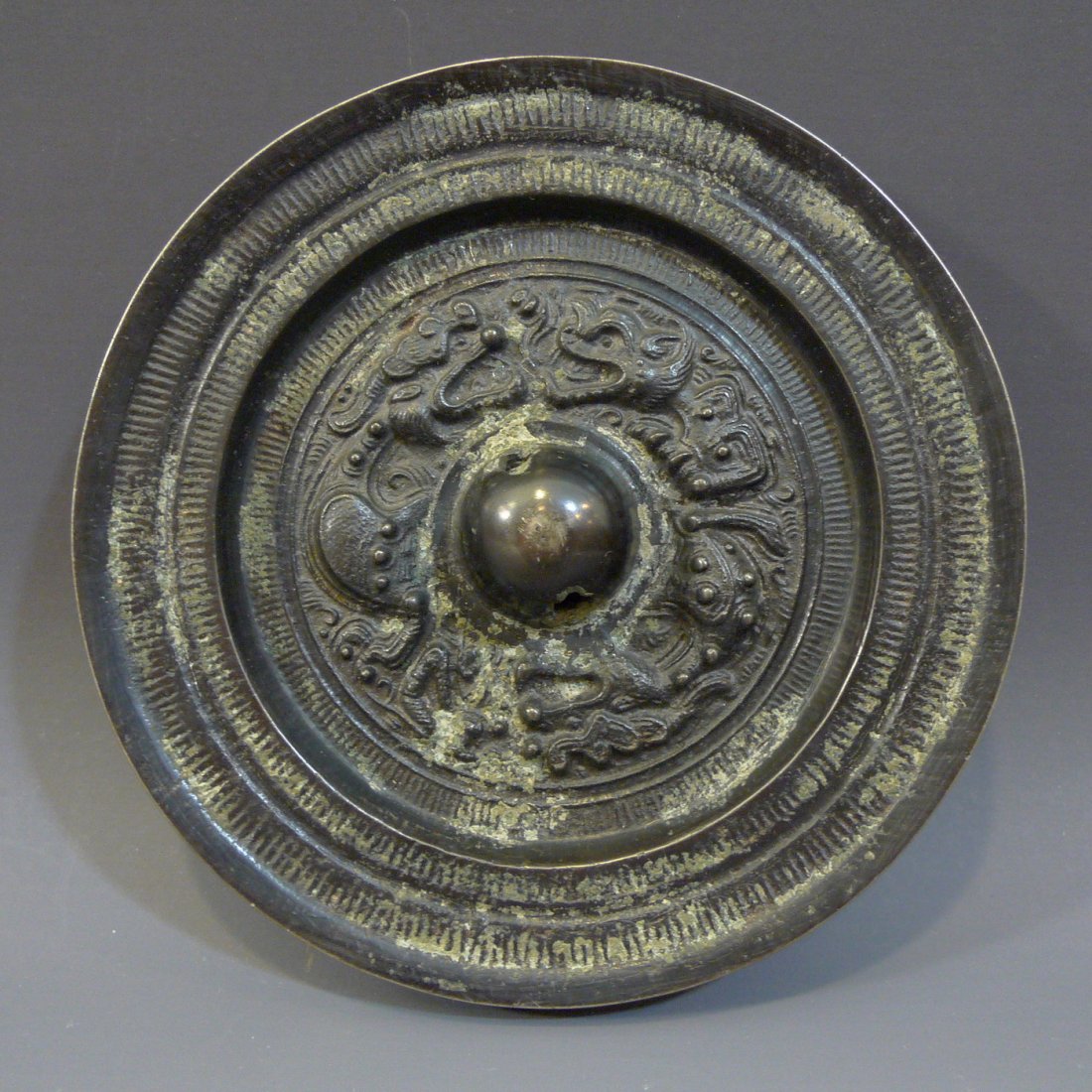 ANTIQUE CHINESE BRONZE MIRROR - HAN DYNASTY (1 of 5)