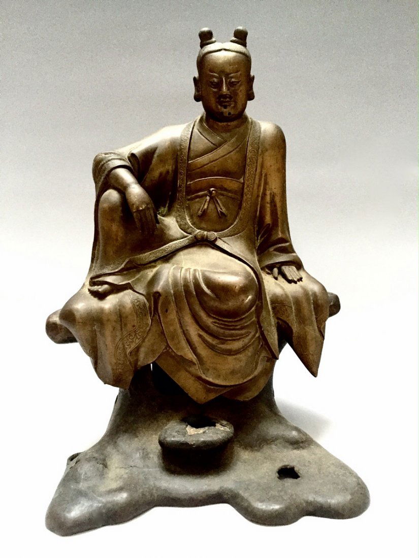 A CHINESE ANTIQUE BRONZE FIGURE, 19TH CENTURY (1 of 7)