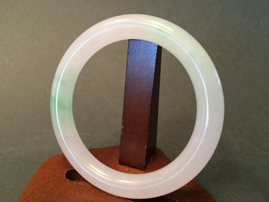 OLD Chinese Green Jade (Fei Cui) Bangle,  Grade A Jade (1 of 9)