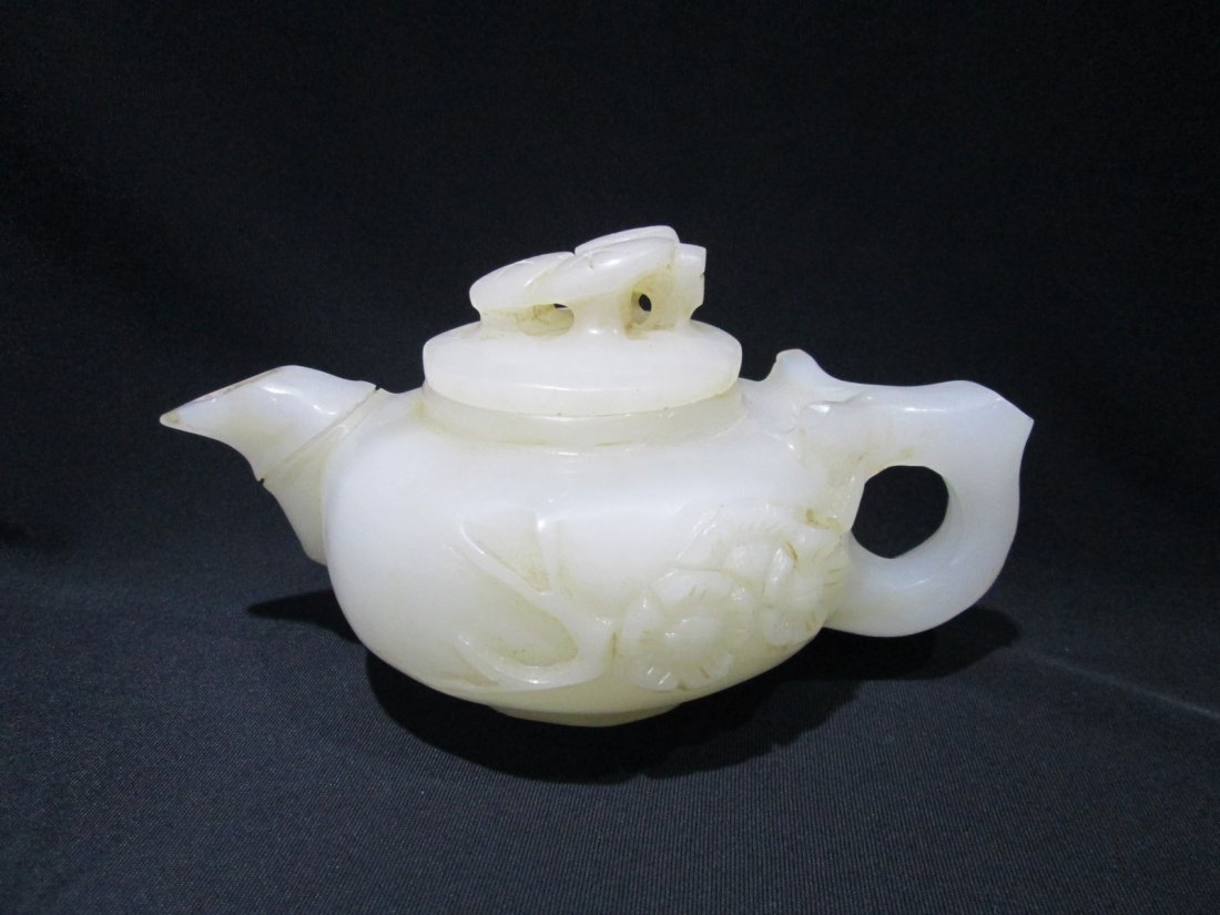OLD Chinese White Jade teapot, 16cm x 8.5cm x 9cm (1 of 6)