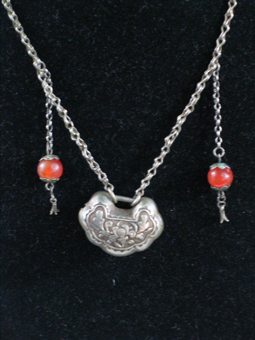 Chinese Silver Lock Necklace (1 of 3)