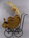 1132: Victorian Wicker Baby Carriage & Parasol