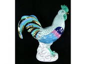 594: Herend Rooster 16" Porcelain