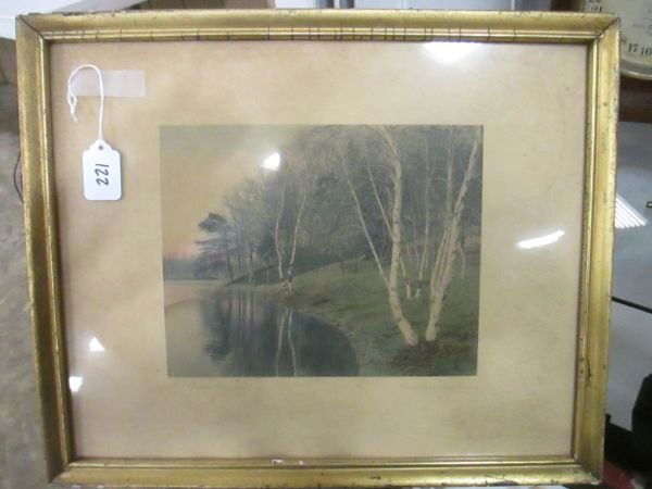 Wallace Nutting Print: Wallace Nutting Print, Signed, Dirty, 14" x 17"