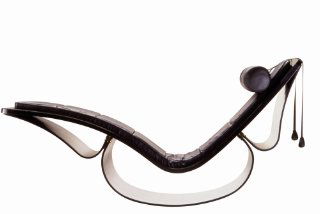 Oscar Niemeyer, Rio Fasem, Chaise lounge: Oscar Niemeyer, Rio Fasem, Chaise lounge in ash wood open pore black stained. Cushion and head-rest upholstered and covered with soft leather. Height: 85 cm Seat height: 60 cm Width: 60 cm Depth: 175