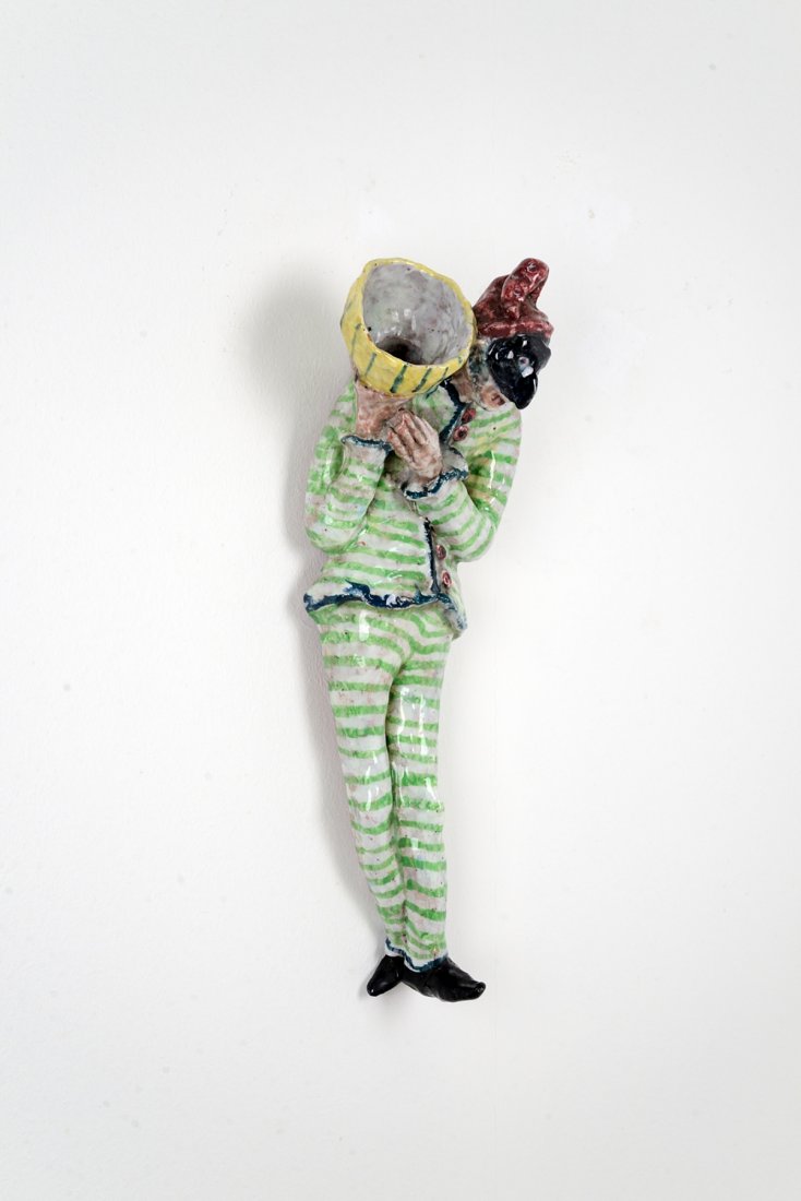 San Polo, wall lamp: San Polo, Venezia. pottery wall lamp Otello Rosa. 1950 ca.San Polo, Venezia. Otello Rosa, lampada da parete in ceramica. 1950 ca. Dimensioni: cm55x18x16